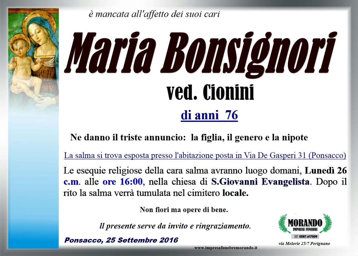 MANIFESTO Maria Bonsignori